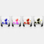 PICKLEBALL Kleurrijk Assortiment Four Whisky Glas (Voorkant)