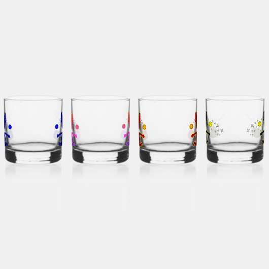 PICKLEBALL Kleurrijk Assortiment Four Whisky Glas (Links)