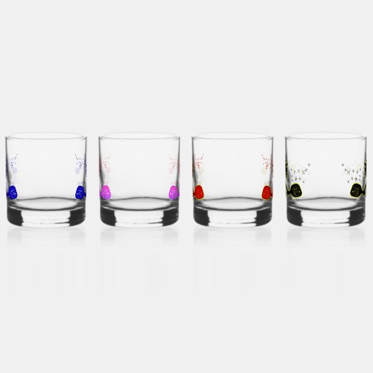 PICKLEBALL Kleurrijk Assortiment Four Whisky Glas (Rechts)