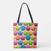 Pickleball kleurrijke leuke patroonpatronen tote bag (Achterkant)