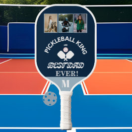 Pickleball Koning en Beste Pap Ooit 3 Fotorooster Paddle