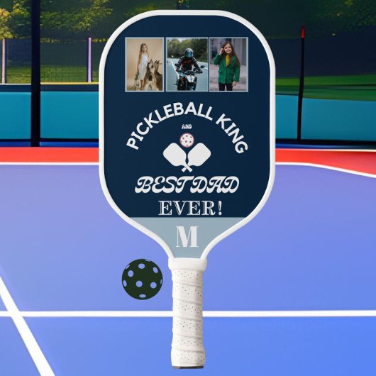 Pickleball Koning en Beste Pap Ooit 3 Fotorooster Pickleball Paddle