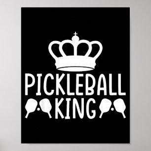 Pickleball koning peddelsporten grappige pickle ba poster