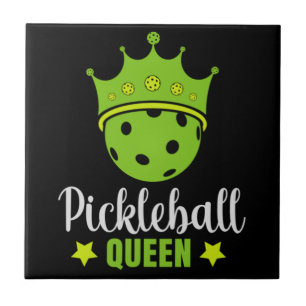 Pickleball Koningin Grappige Pickle Bal Koningin Tegeltje