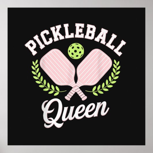 Pickleball Koningin Grappige Pickleball Speler Poster (Voorkant)