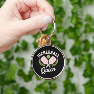 Pickleball Koningin Grappige Pickleball Speler Sleutelhanger