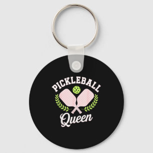 Pickleball koningin grappige pickleball speler sleutelhanger