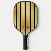 Pickleball Koningin Zwart en Goud Met Naam Pickleball Paddle (Achterkant)