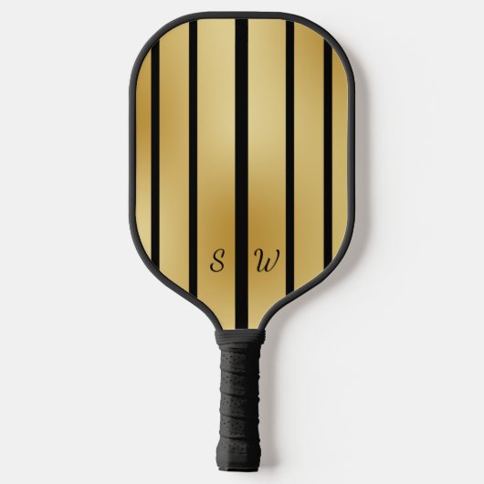 Pickleball Koningin Zwart en Goud Met Naam Pickleball Paddle (Achterkant)