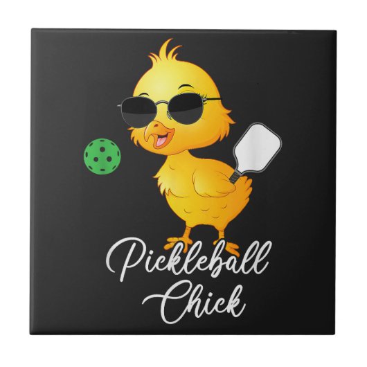 Pickleball Kuiken Grappige Pickleball Tegeltje (Voorkant)