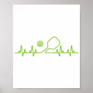 Pickleball kunst voor mannen vrouwen augurk bal pi poster