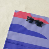 Pickleball kustpeddel scène met zeesterren strandlaken (In situ)