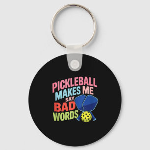 Pickleball laat me lelijke woorden zeggen grappige sleutelhanger