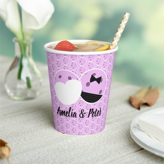 Pickleball Laatste Swing Voor het Trouwfeest Papieren Bekers (Insitu)