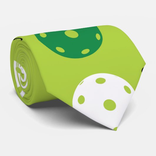 Pickleball ladybugs en pickleballetjes op vers gro stropdas (Opgerold)