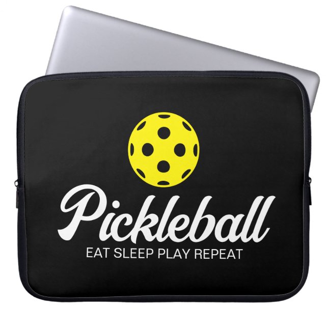 Pickleball-laptophoes met grappig citaat laptop sleeve (Voorkant)