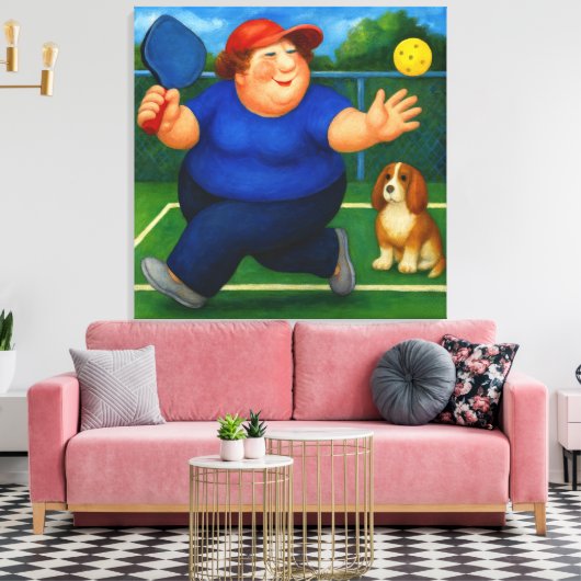 Pickleball - Large Wrapped Canvas Art Print (Insitu (Woonkamer))