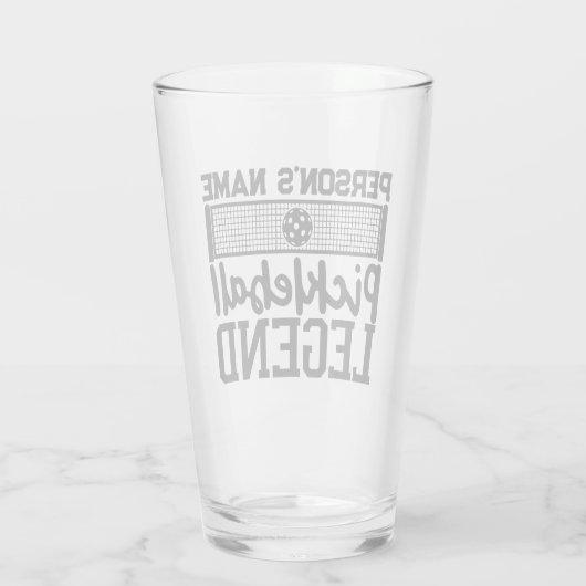 Pickleball Legend Aangepaste gepersonaliseerde naa Glas (Achterkant)