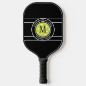 Pickleball Legend Custom Quote Name Initiaal Black Paddle (Voorkant)
