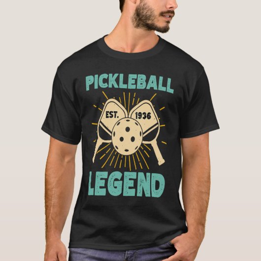 Pickleball Legend EST 1936  Retro Legenda T-shirt (Voorkant)