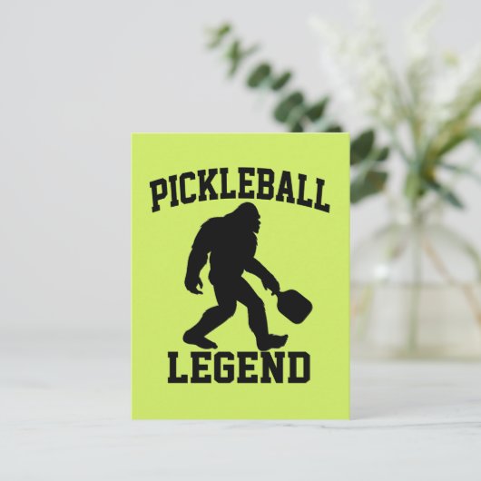 Pickleball Legend Funny Bigfoot Briefkaart (Staand voorkant)