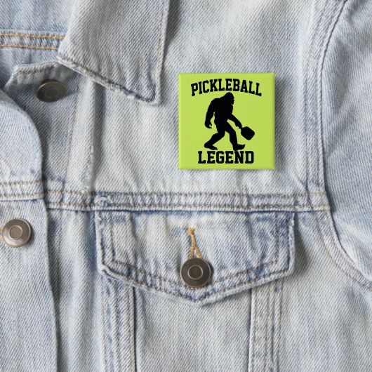 Pickleball Legend Funny Bigfoot Vierkante Button 5,1 Cm (In situ)