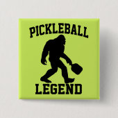 Pickleball Legend Funny Bigfoot Vierkante Button 5,1 Cm (Voorkant)