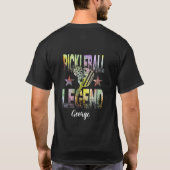 Pickleball Legend met bewerkbare naam T-shirt (Achterkant)