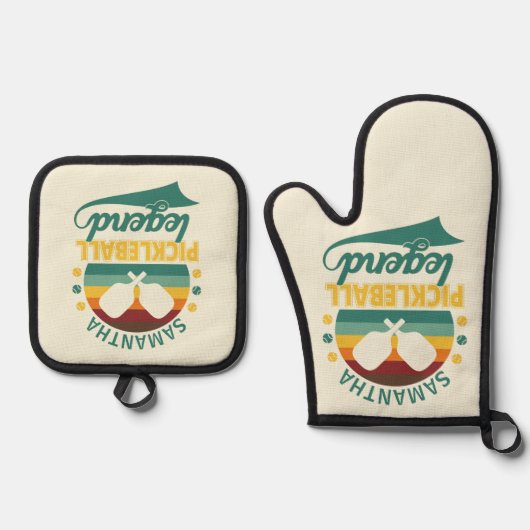 Pickleball Legend Monogram Gift Ovenwant & Pannenlap Set (Voorkant)