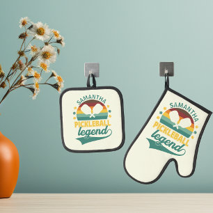 Pickleball Legend Monogram Gift Ovenwant & Pannenlap Set