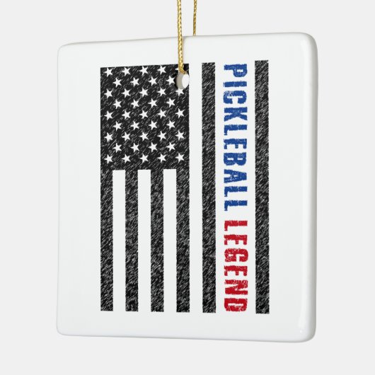 Pickleball Legend USA Keramisch Ornament (Links)