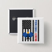 Pickleball Legend USA Vierkante Button 5,1 Cm (Voorkant /achterkant)