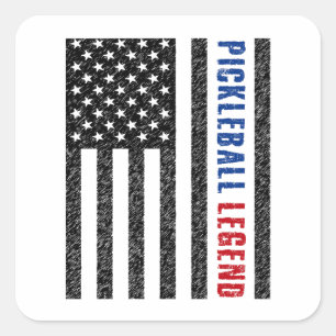 Pickleball Legend USA Vierkante Sticker