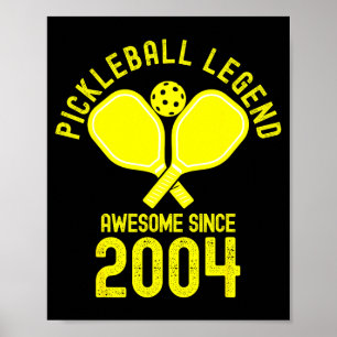 Pickleball legende geweldig sinds 2004 retro 22ste poster