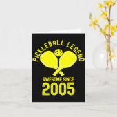 Pickleball-legende geweldig sinds 2005 retro 21e kaart (Gele Bloem)