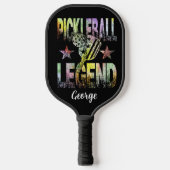 Pickleball-legende met bewerkbare naam pickleball paddle (Voorkant)
