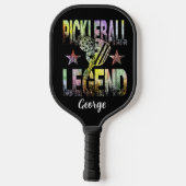 Pickleball-legende met bewerkbare naam pickleball paddle (Achterkant)
