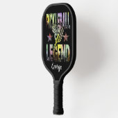 Pickleball-legende met bewerkbare naam pickleball paddle (Links)