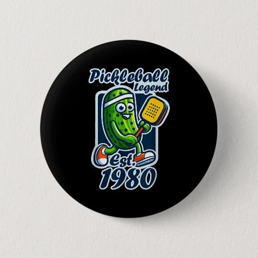 Pickleball-legende opgericht 1980 retro 46e ronde button 5,7 cm (Voorkant)