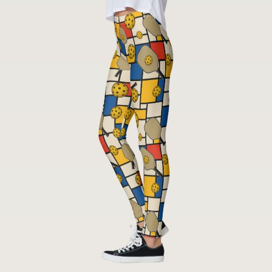 Pickleball Leggings Piet Mondrian Pattern (Links)