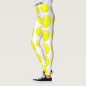 Pickleball Leggings Yellow Ball op White (Links)