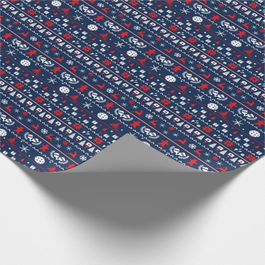 😄 Pickleball 🎄 lelijke kerstkeuken Cadeaupapier (Hoek)