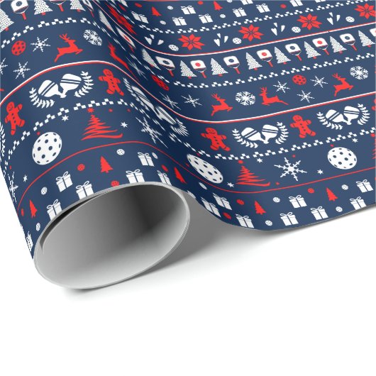 😄 Pickleball 🎄 lelijke kerstkeuken Cadeaupapier (Rol Hoek)