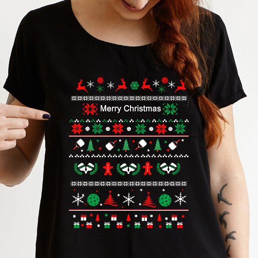 🎅 Pickleball 🎄 lelijke kerstkeuken T-shirt