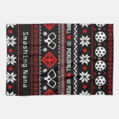 😄 Pickleball 🎄 lelijke kerstkeuken Theedoek (Horizontaal)