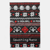 😄 Pickleball 🎄 lelijke kerstkeuken Theedoek (Verticaal)