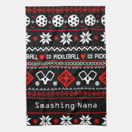 😄 Pickleball 🎄 lelijke kerstkeuken Theedoek