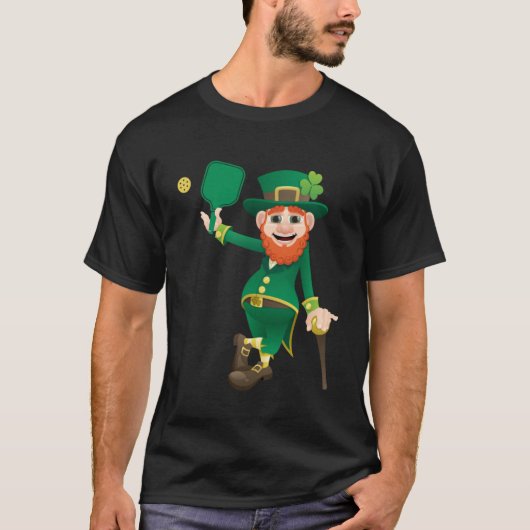 Pickleball Leprechauns St Patrick's Day Pickleball T-shirt (Voorkant)