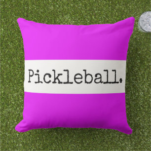 PICKLEBALL Leuk Helder Tropisch Roze Wit Strepen Buitenkussen