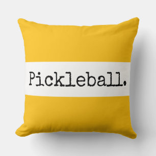 PICKLEBALL Leuk Helder Zonnig Geel Witte Strepen Kussen